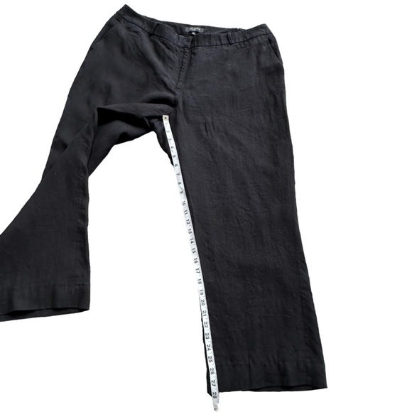 Talbots Womens Black 100% Linen Straight Leg Trouser with Elastic Waist Size 18w - Picture 3 of 14